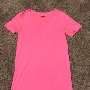Neon pink v neck